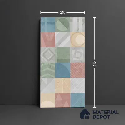 Highlighter Wall Tile TL 08093 CV Voltas Multi Decor 4 ft x 2 ft Vitrified Matte Finish - 9 mm