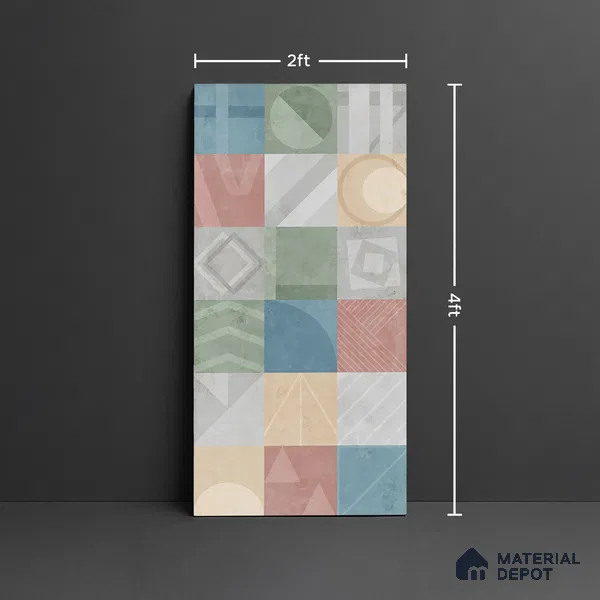 Highlighter Wall Tile TL 08093 CV Voltas Multi Decor 4 ft x 2 ft Vitrified Matte Finish - 9 mm