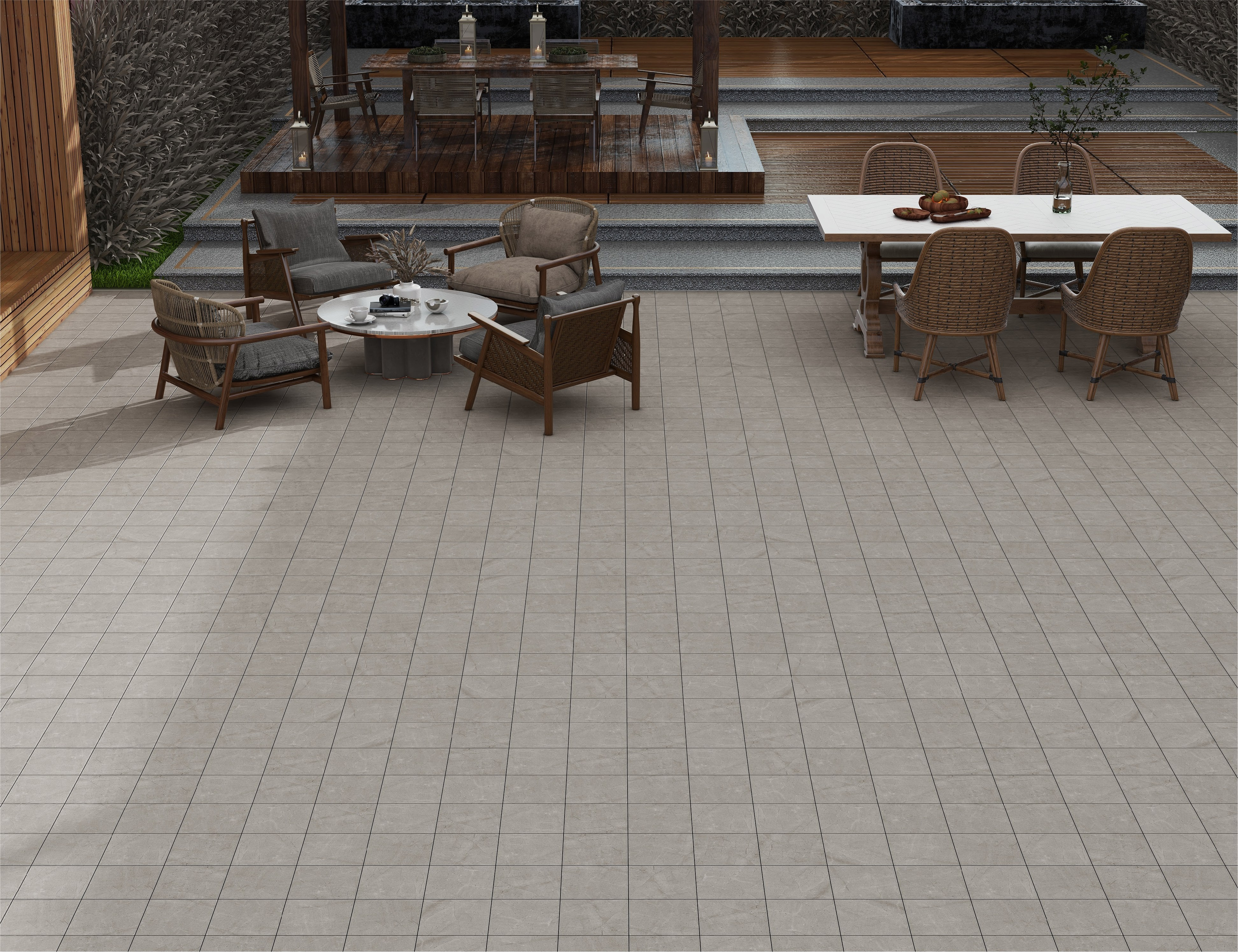 Cement Look  Tile TL 07549 B Osco Gris 7.87 inch x 7.87 inch Vitrified Matte Finish - 18 mm  | 9 Random Design | 2 mm Spacer is Mandatory (Sample)