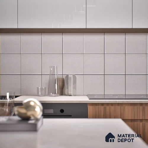 Stone Look Tile TL 07549 E Osco Silver 7.87 inch x 7.87 inch Vitrified Matte Finish - 18 mm | 9 Random Design | 2 mm Spacer is Mandatory