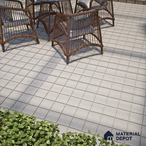 Stone Look  Tile TL 07549 E Osco Silver 7.87 inch x 7.87 inch Vitrified Matte Finish - 18 mm  | 9 Random Design | 2 mm Spacer is Mandatory