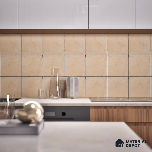 Stone Look  Tile TL 07549 F Osco Tan 7.87 inch x 7.87 inch Vitrified Matte Finish - 18 mm  | 9 Random Design | 2 mm Spacer is Mandatory (Sample)