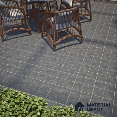 Cement Look  Tile TL 07549 Osco Charcoal 7.87 inch x 7.87 inch Vitrified Matte Finish - 18 mm  | 9 Random Design | 2 mm Spacer is Mandatory (Sample)