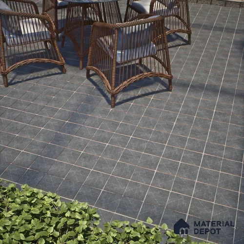 Cement Look  Tile TL 07549 Osco Charcoal 7.87 inch x 7.87 inch Vitrified Matte Finish - 18 mm  | 9 Random Design | 2 mm Spacer is Mandatory