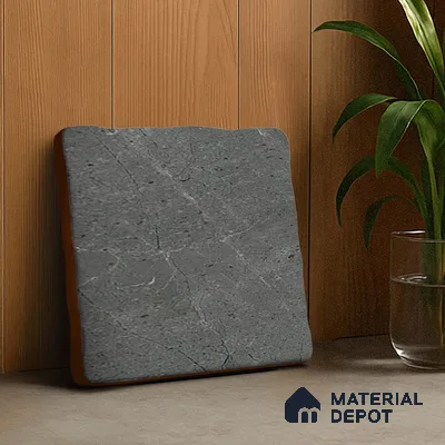 Cement Look  Tile TL 07549 Osco Charcoal 7.87 inch x 7.87 inch Vitrified Matte Finish - 18 mm  | 9 Random Design | 2 mm Spacer is Mandatory (Sample)