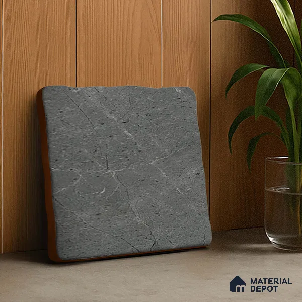 Cement Look  Tile TL 07549 Osco Charcoal 7.87 inch x 7.87 inch Vitrified Matte Finish - 18 mm  | 9 Random Design | 2 mm Spacer is Mandatory (Sample)