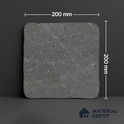 Cement Look  Tile TL 07549 Osco Charcoal 7.87 inch x 7.87 inch Vitrified Matte Finish - 18 mm  | 9 Random Design | 2 mm Spacer is Mandatory (Sample)