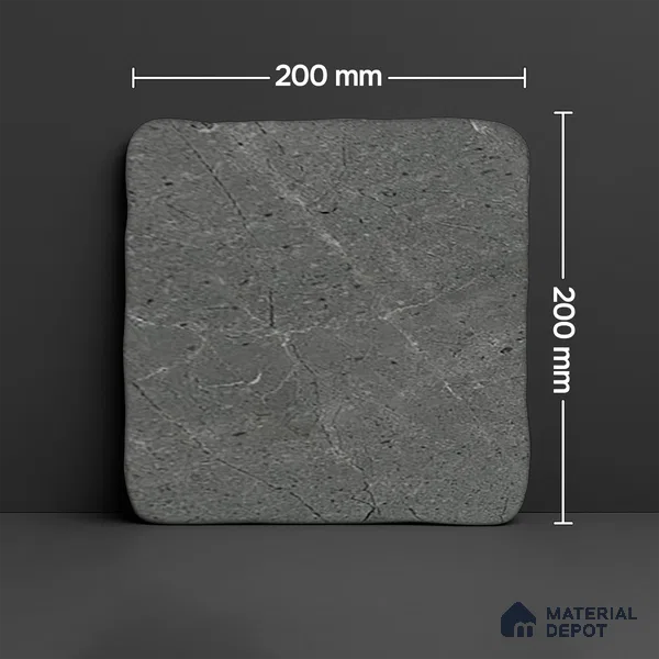 Cement Look  Tile TL 07549 Osco Charcoal 7.87 inch x 7.87 inch Vitrified Matte Finish - 18 mm  | 9 Random Design | 2 mm Spacer is Mandatory (Sample)