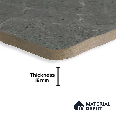 Cement Look  Tile TL 07549 Osco Charcoal 7.87 inch x 7.87 inch Vitrified Matte Finish - 18 mm  | 9 Random Design | 2 mm Spacer is Mandatory (Sample)