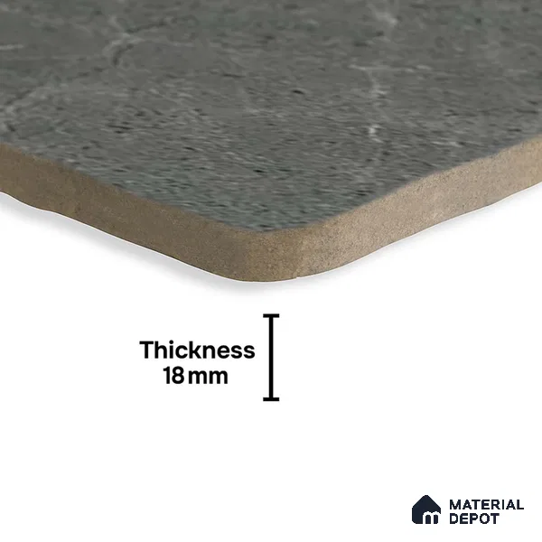 Cement Look  Tile TL 07549 Osco Charcoal 7.87 inch x 7.87 inch Vitrified Matte Finish - 18 mm  | 9 Random Design | 2 mm Spacer is Mandatory (Sample)