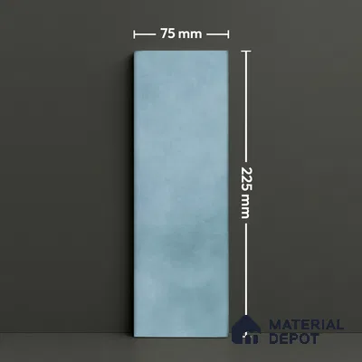 Plain Solids Tile TL 07550 C Onyx Blue 8.86 inch x 2.95 inch Vitrified Glossy Finish - 9 mm | 2 mm Spacer is Mandatory