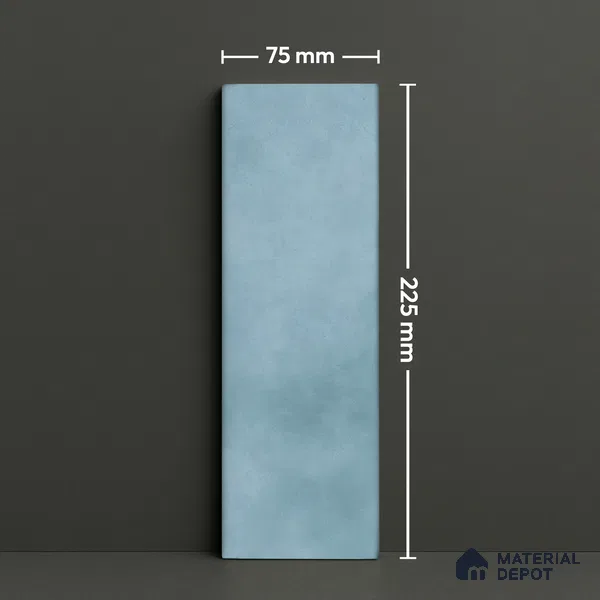 Plain Solids Tile TL 07550 C Onyx Blue 8.86 inch x 2.95 inch Vitrified Glossy Finish - 9 mm | 2 mm Spacer is Mandatory