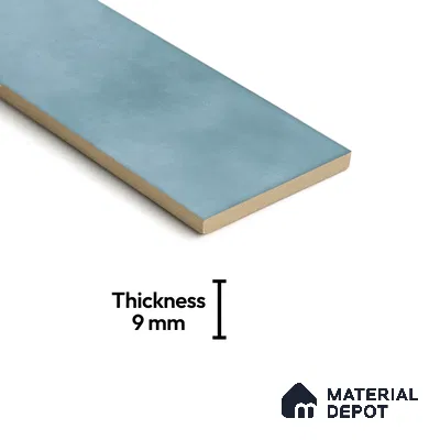 Plain Solids Tile TL 07550 C Onyx Blue 8.86 inch x 2.95 inch Vitrified Glossy Finish - 9 mm | 2 mm Spacer is Mandatory