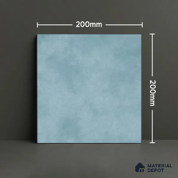 Subway Wall & Floor Tile TL 07550 D Easton Blue 7.87 inch x 7.87 inch Vitrified Glossy Finish - 9 mm | 6 Random Design | 2 mm Spacer is Mandatory | Please Expect a Slight Variation of Pattern