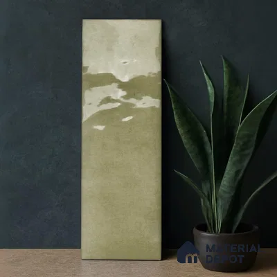 Plain Solids Tile TL 07550 E Onyx Green 8.86 inch x 2.95 inch Vitrified Glossy Finish - 9 mm | 2 mm Spacer is Mandatory (Sample)