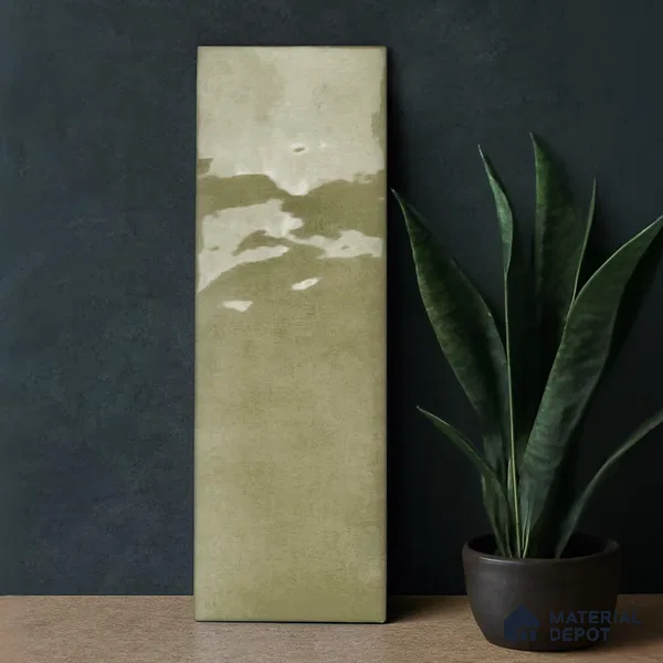 Plain Solids Tile TL 07550 E Onyx Green 8.86 inch x 2.95 inch Vitrified Glossy Finish - 9 mm | 2 mm Spacer is Mandatory (Sample)