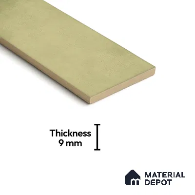 Plain Solids Tile TL 07550 E Onyx Green 8.86 inch x 2.95 inch Vitrified Glossy Finish - 9 mm | 2 mm Spacer is Mandatory (Sample)