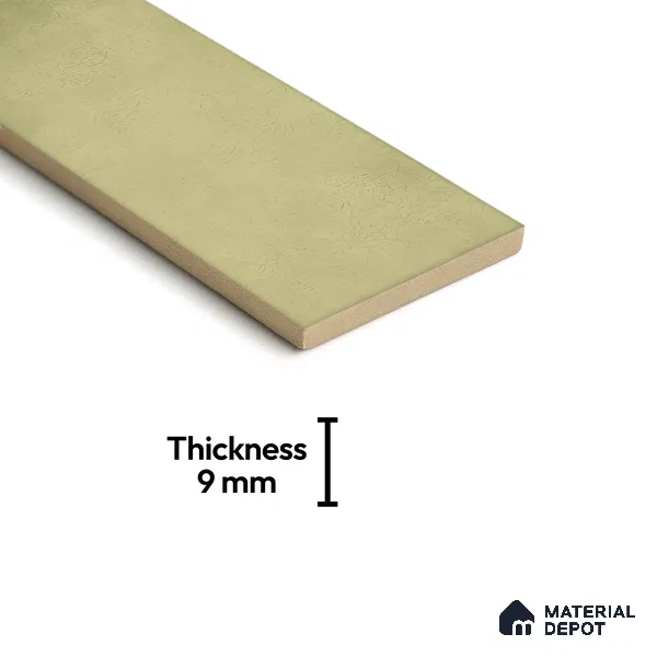 Plain Solids Tile TL 07550 E Onyx Green 8.86 inch x 2.95 inch Vitrified Glossy Finish - 9 mm | 2 mm Spacer is Mandatory (Sample)