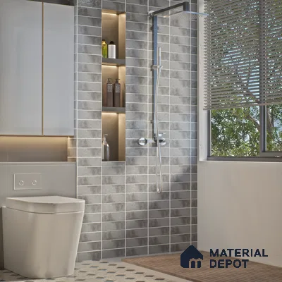 Plain Solids Tile TL 07550 G Onyx Grey 8.86 inch x 2.95 inch Vitrified Glossy Finish - 9 mm | 2 mm Spacer is Mandatory (Sample)