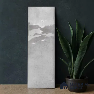 Plain Solids Tile TL 07550 G Onyx Grey 8.86 inch x 2.95 inch Vitrified Glossy Finish - 9 mm | 2 mm Spacer is Mandatory (Sample)