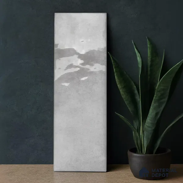 Plain Solids Tile TL 07550 G Onyx Grey 8.86 inch x 2.95 inch Vitrified Glossy Finish - 9 mm | 2 mm Spacer is Mandatory (Sample)