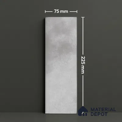 Plain Solids Tile TL 07550 G Onyx Grey 8.86 inch x 2.95 inch Vitrified Glossy Finish - 9 mm | 2 mm Spacer is Mandatory (Sample)