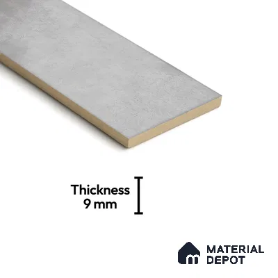 Plain Solids Tile TL 07550 G Onyx Grey 8.86 inch x 2.95 inch Vitrified Glossy Finish - 9 mm | 2 mm Spacer is Mandatory (Sample)