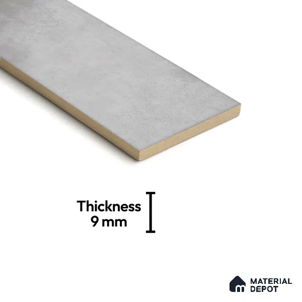 Plain Solids Tile TL 07550 G Onyx Grey 8.86 inch x 2.95 inch Vitrified Glossy Finish - 9 mm | 2 mm Spacer is Mandatory (Sample)