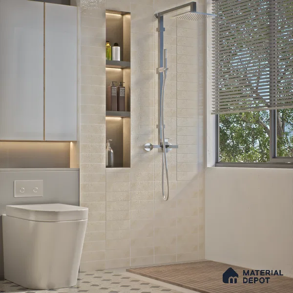 Plain Solids Tile TL 07550 I Onyx Ivory 8.86 inch x 2.95 inch Vitrified Glossy Finish - 9 mm | 2 mm Spacer is Mandatory (Sample)