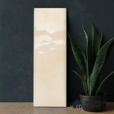 Plain Solids Tile TL 07550 I Onyx Ivory 8.86 inch x 2.95 inch Vitrified Glossy Finish - 9 mm | 2 mm Spacer is Mandatory (Sample)