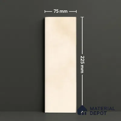 Plain Solids Tile TL 07550 I Onyx Ivory 8.86 inch x 2.95 inch Vitrified Glossy Finish - 9 mm | 2 mm Spacer is Mandatory (Sample)