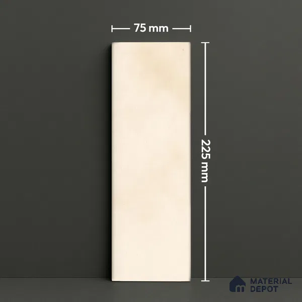 Plain Solids Tile TL 07550 I Onyx Ivory 8.86 inch x 2.95 inch Vitrified Glossy Finish - 9 mm | 2 mm Spacer is Mandatory (Sample)