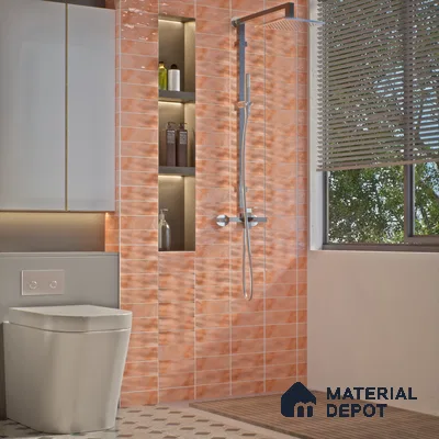 Plain Solids Tile TL 07550 K Onyx Pink 8.86 inch x 2.95 inch Vitrified Glossy Finish - 9 mm | 2 mm Spacer is Mandatory