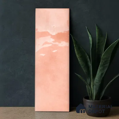 Plain Solids Tile TL 07550 K Onyx Pink 8.86 inch x 2.95 inch Vitrified Glossy Finish - 9 mm | 2 mm Spacer is Mandatory