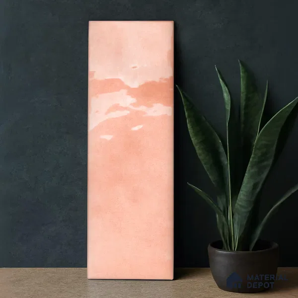 Plain Solids Tile TL 07550 K Onyx Pink 8.86 inch x 2.95 inch Vitrified Glossy Finish - 9 mm | 2 mm Spacer is Mandatory