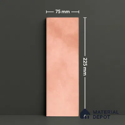 Plain Solids Tile TL 07550 K Onyx Pink 8.86 inch x 2.95 inch Vitrified Glossy Finish - 9 mm | 2 mm Spacer is Mandatory