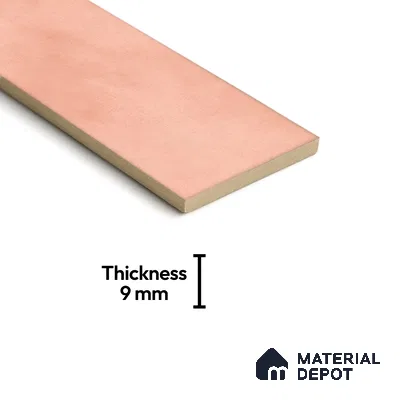 Plain Solids Tile TL 07550 K Onyx Pink 8.86 inch x 2.95 inch Vitrified Glossy Finish - 9 mm | 2 mm Spacer is Mandatory