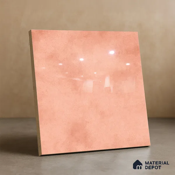 Subway Wall & Floor Tile TL 07550 L Easton Pink 7.87 inch x 7.87 inch Vitrified Glossy Finish - 9 mm  | 6 Random Design | 2 mm Spacer is Mandatory | Please Expect a Slight Variation of Pattern (Sample)