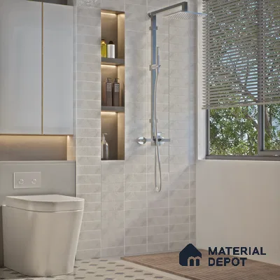 Plain Solids Tile TL 07550 Onyx Bianco 8.86 inch x 2.95 inch Vitrified Glossy Finish - 9 mm | 2 mm Spacer is Mandatory (Sample)