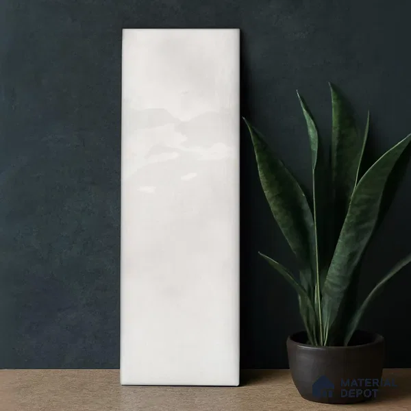 Plain Solids Tile TL 07550 Onyx Bianco 8.86 inch x 2.95 inch Vitrified Glossy Finish - 9 mm | 2 mm Spacer is Mandatory (Sample)