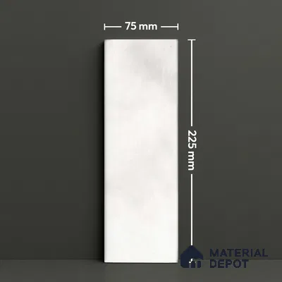 Plain Solids Tile TL 07550 Onyx Bianco 8.86 inch x 2.95 inch Vitrified Glossy Finish - 9 mm | 2 mm Spacer is Mandatory (Sample)
