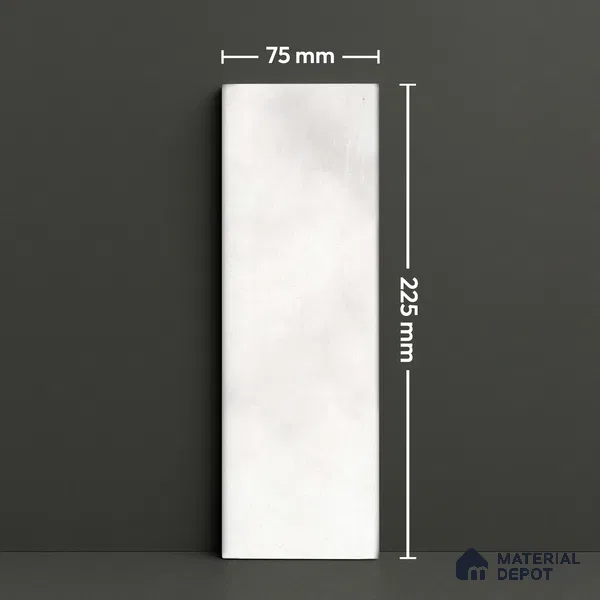 Plain Solids Tile TL 07550 Onyx Bianco 8.86 inch x 2.95 inch Vitrified Glossy Finish - 9 mm | 2 mm Spacer is Mandatory (Sample)