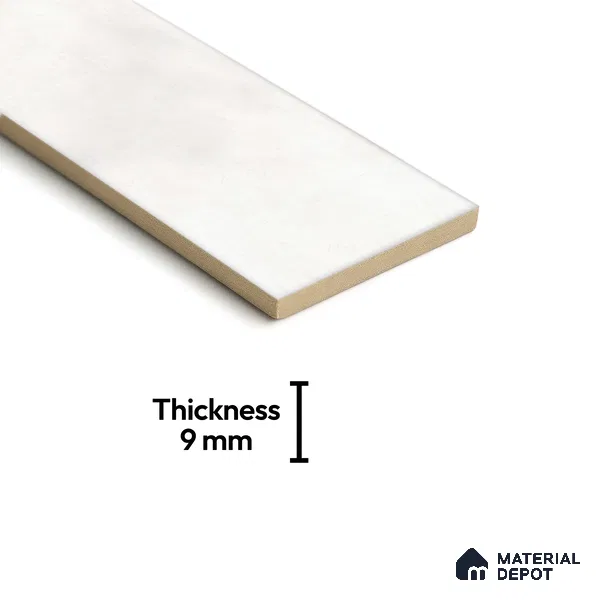 Plain Solids Tile TL 07550 Onyx Bianco 8.86 inch x 2.95 inch Vitrified Glossy Finish - 9 mm | 2 mm Spacer is Mandatory (Sample)