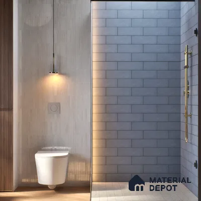 Plain Solid Look  Tile TL 07615 C Hooк Blue 9 inch x 3 inch Vitrified Matte Finish - 9 mm  | 2 mm Spacer is Mandatory (Sample)