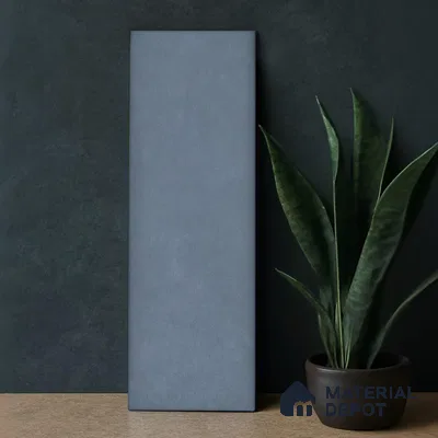Plain Solid Look  Tile TL 07615 C Hooк Blue 9 inch x 3 inch Vitrified Matte Finish - 9 mm  | 2 mm Spacer is Mandatory (Sample)