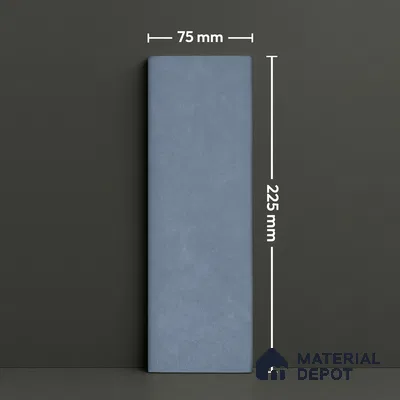 Plain Solid Look  Tile TL 07615 C Hooк Blue 9 inch x 3 inch Vitrified Matte Finish - 9 mm  | 2 mm Spacer is Mandatory (Sample)