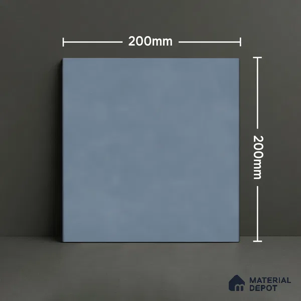 Subway Wall & Floor Tile TL 07615 D Coarse Blue 8 inch x 8 inch Vitrified Matte Finish - 9 mm  | 2 mm Spacer is Mandatory | Please Expect a Slight Variation of Pattern (Sample)