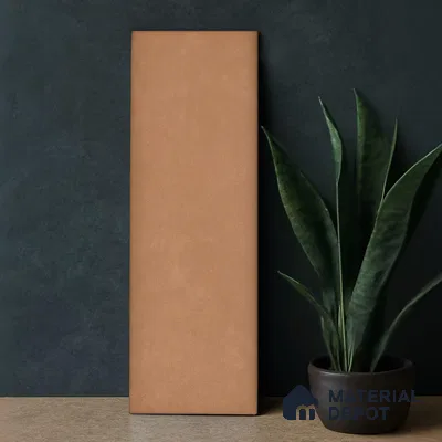 Plain Solid Look  Tile TL 07615 E Hook Brown 9 inch x 3 inch Vitrified Matte Finish - 9 mm  | 2 mm Spacer is Mandatory (Sample)