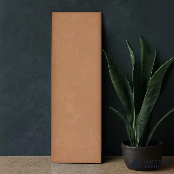 Plain Solid Look  Tile TL 07615 E Hook Brown 9 inch x 3 inch Vitrified Matte Finish - 9 mm  | 2 mm Spacer is Mandatory (Sample)
