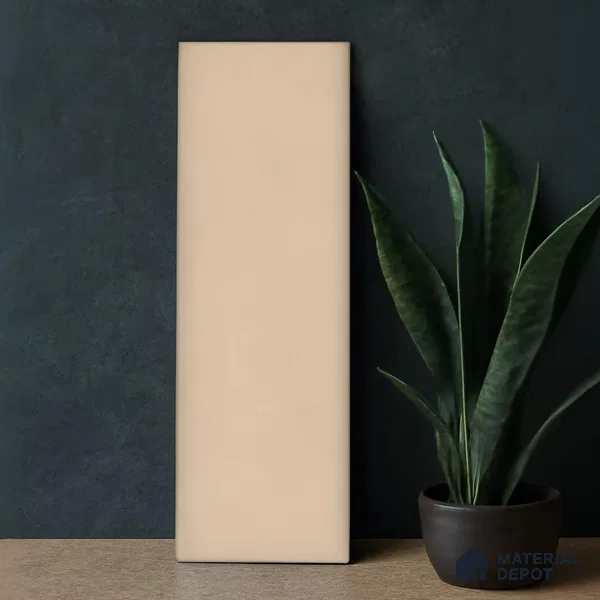 Plain Solid Look  Tile TL 07615 G Hook Creama 9 inch x 3 inch Vitrified Matte Finish - 9 mm  | 2 mm Spacer is Mandatory (Sample)